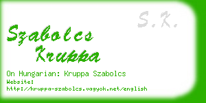 szabolcs kruppa business card